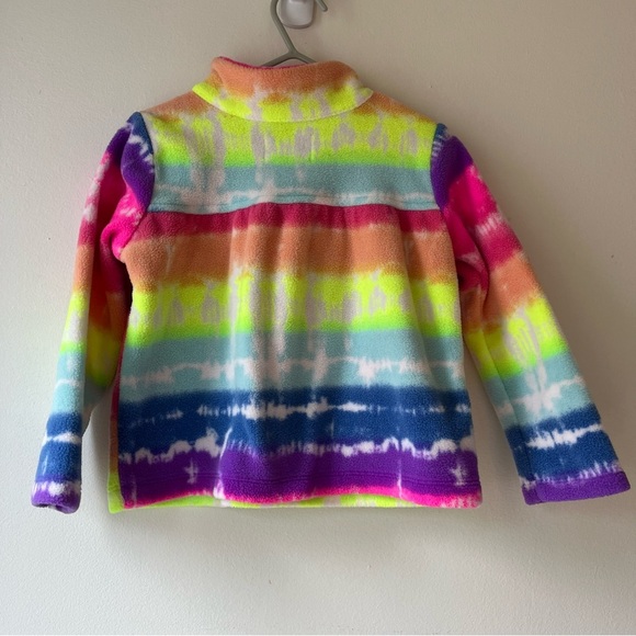 🌼 5/$25 The Children’s Place 2T Rainbow Tie-Dye Fleece Quarter Zip Pullover - Picture 10 of 10